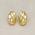 Launch Promo: 24K Gold PVD Stainless Steel Twisted Croissant Stud Earring