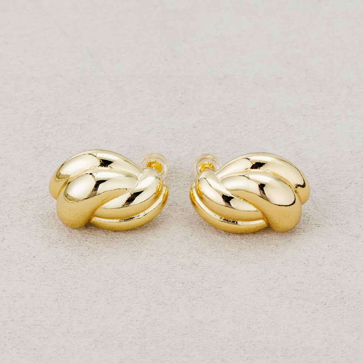 Launch Promo: 24K Gold PVD Stainless Steel Chunky Twisted Croissant Stud Earring