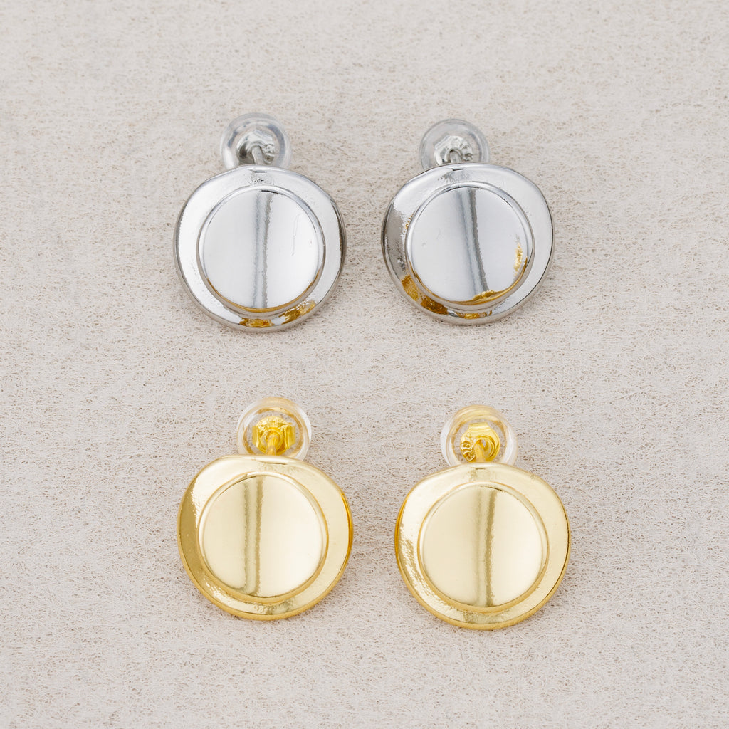 Launch Promo: 24K Gold PVD Stainless Steel Minimalist Round Disc Stud Earring | Sold Each