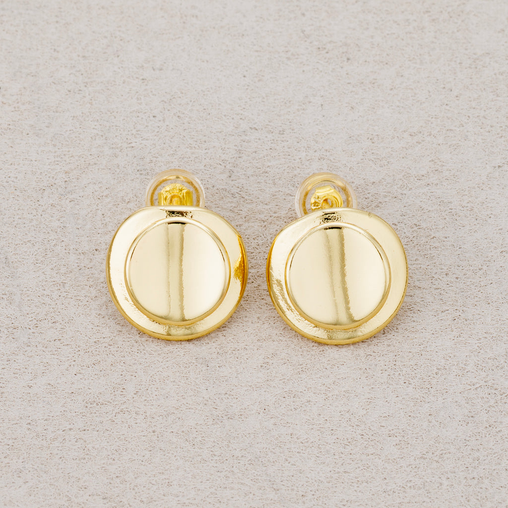 Launch Promo: 24K Gold PVD Stainless Steel Minimalist Round Disc Stud Earring | Sold Each