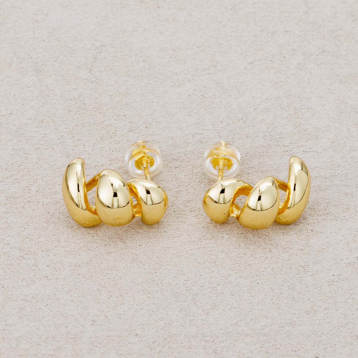 Launch Promo: 24K Gold PVD Stainless Steel Minimalist Spiral Stud Earring in Gold & Silver | Sold Each