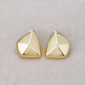 24K Gold Plated Minimalist Geometric Pyramid Stud Earrings