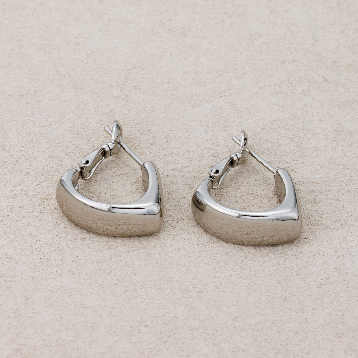 Launch Promo: 24K Gold PVD Stainless Steel V-Shape Huggie Hoop Earring in Gold & Silver | Sold Each