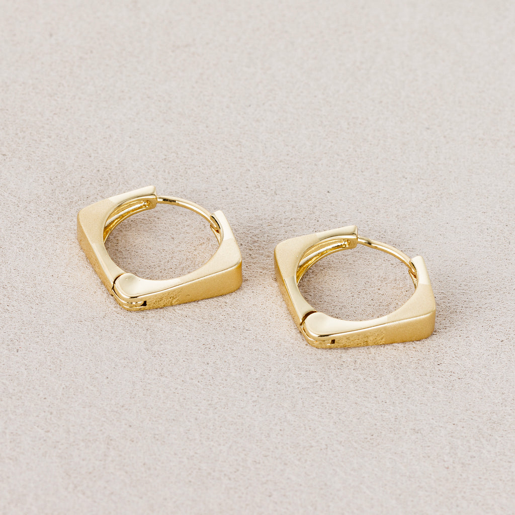 Launch Promo: 14K Gold PVD Stainless Steel Geometric Square Hoop Earring