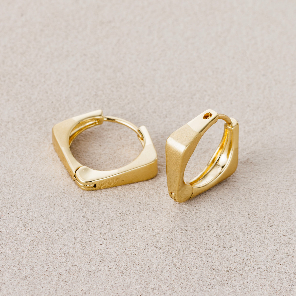 Launch Promo: 14K Gold PVD Stainless Steel Geometric Square Hoop Earring