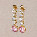 Launch Promo: 14K Gold PVD Stainless Steel Colorful Round CZ Drop Stud Earring
