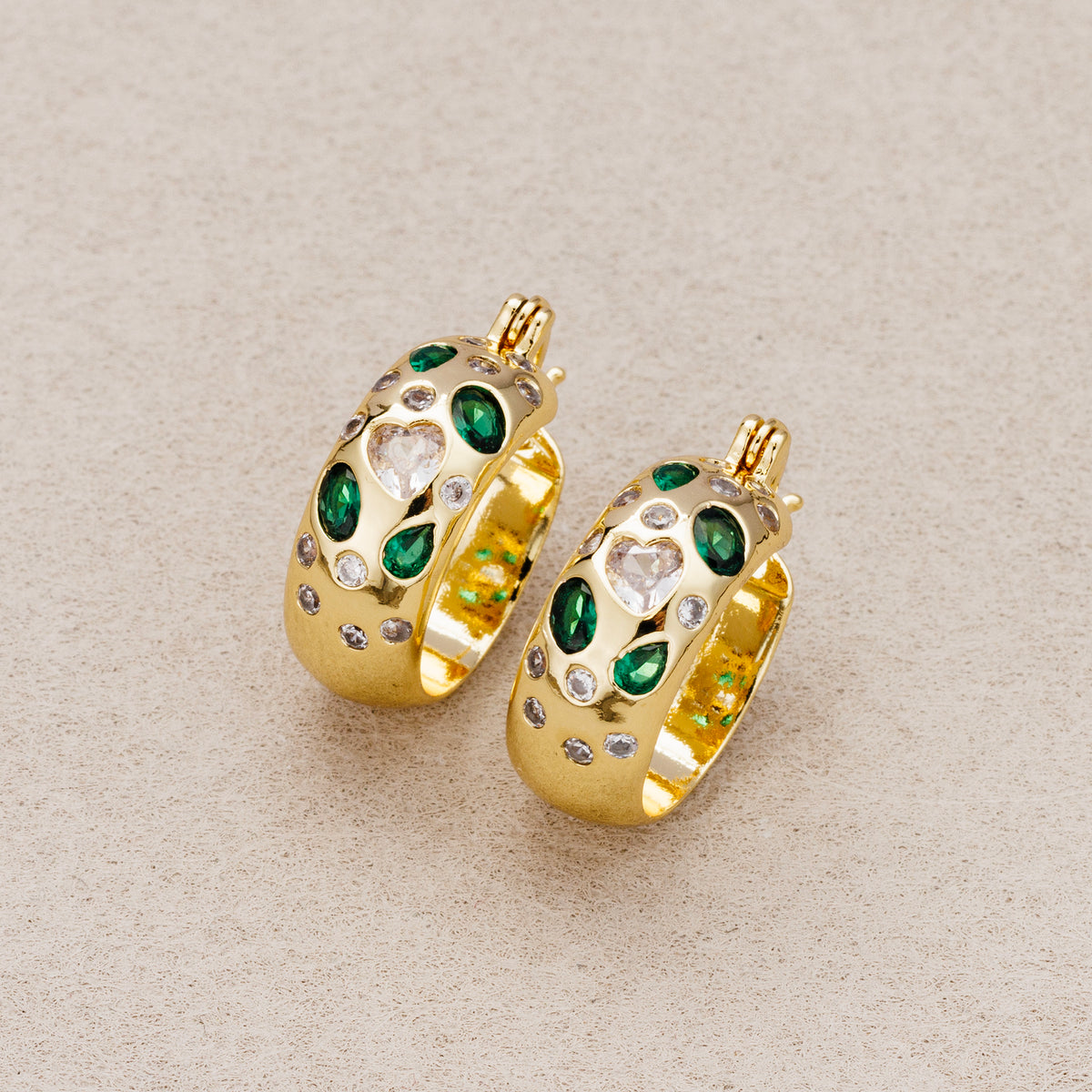 Launch Promo: 24K Gold PVD Stainless Steel Colorful CZ Hollow Braided Hoop Earring | Sold Each