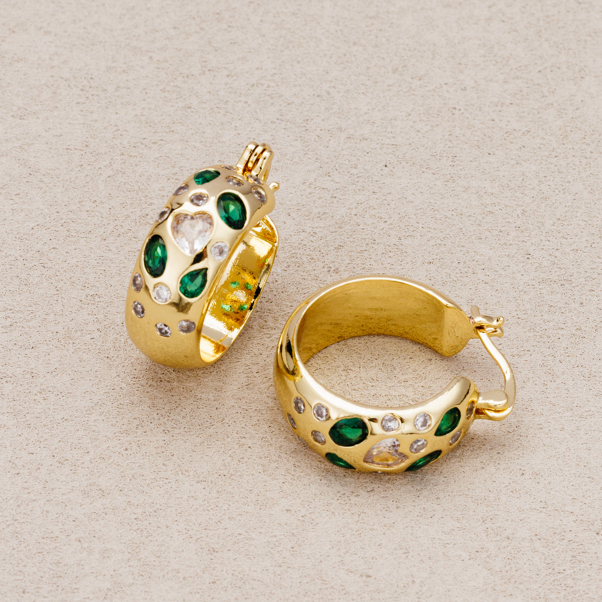 Launch Promo: 24K Gold PVD Stainless Steel Colorful CZ Hollow Braided Hoop Earring | Sold Each