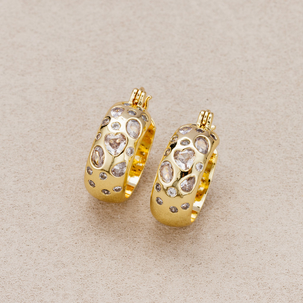 Launch Promo: 24K Gold PVD Stainless Steel Colorful CZ Hollow Braided Hoop Earring | Sold Each