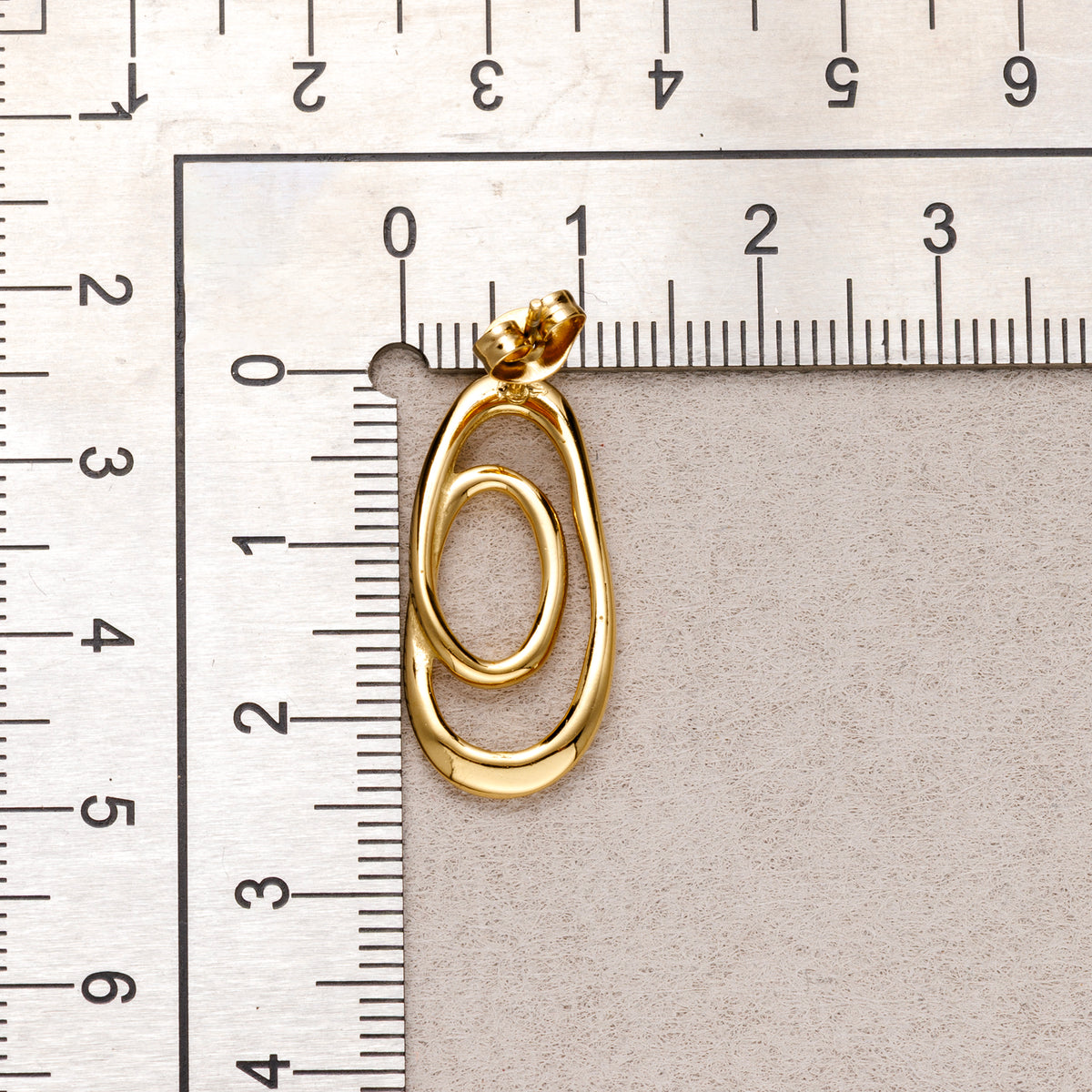 Launch Promo: 24K Gold PVD Stainless Steel Irregular Double Hoop Abstract Stud Earring in Gold & Silver