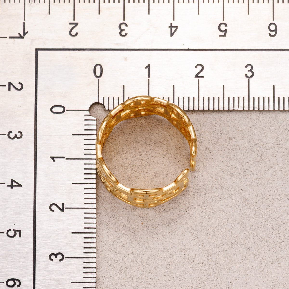 Gold PVD Stainless Steel Carabiner Link Adjustable Ring