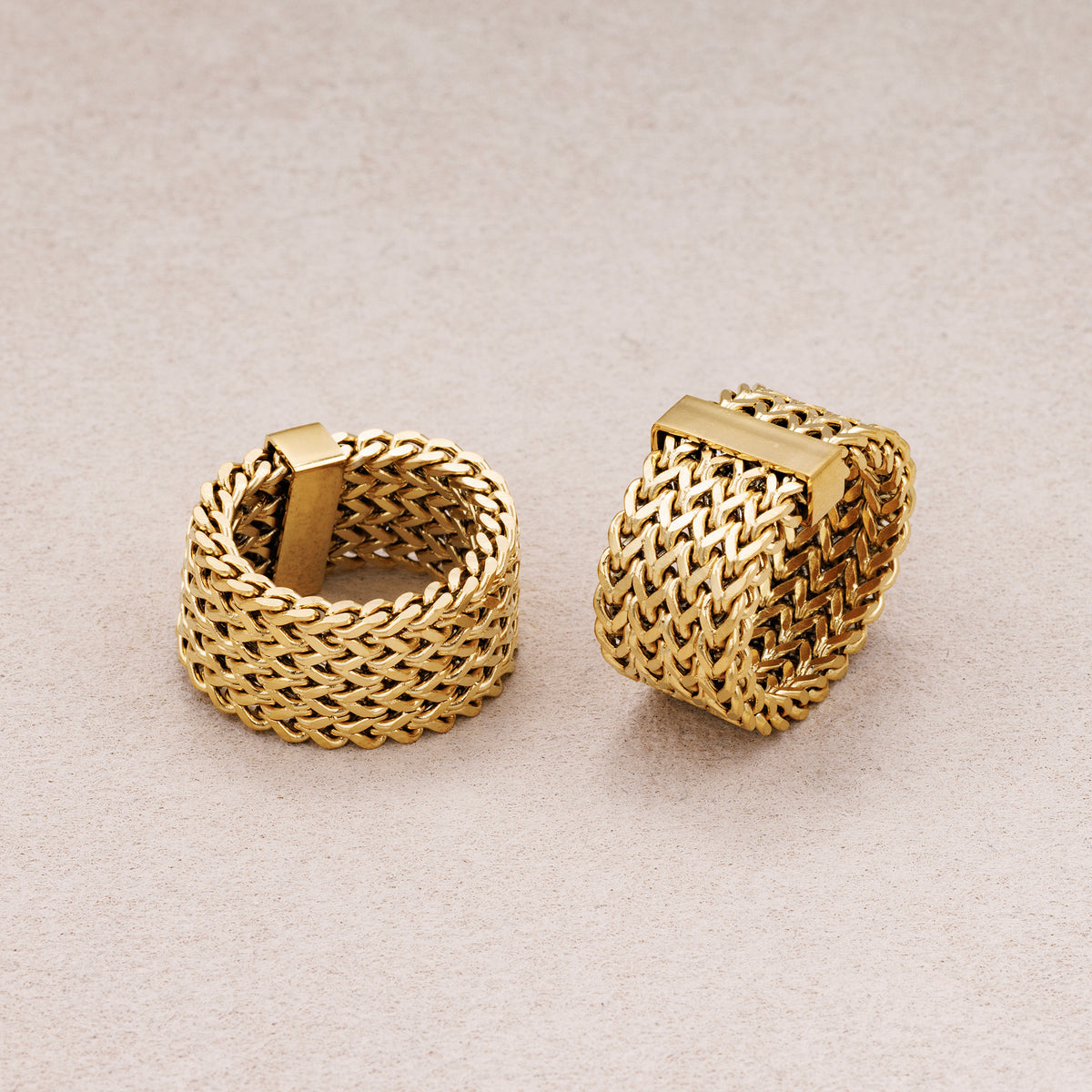 Gold PVD Stainless Steel Plain Cuban Link Ring