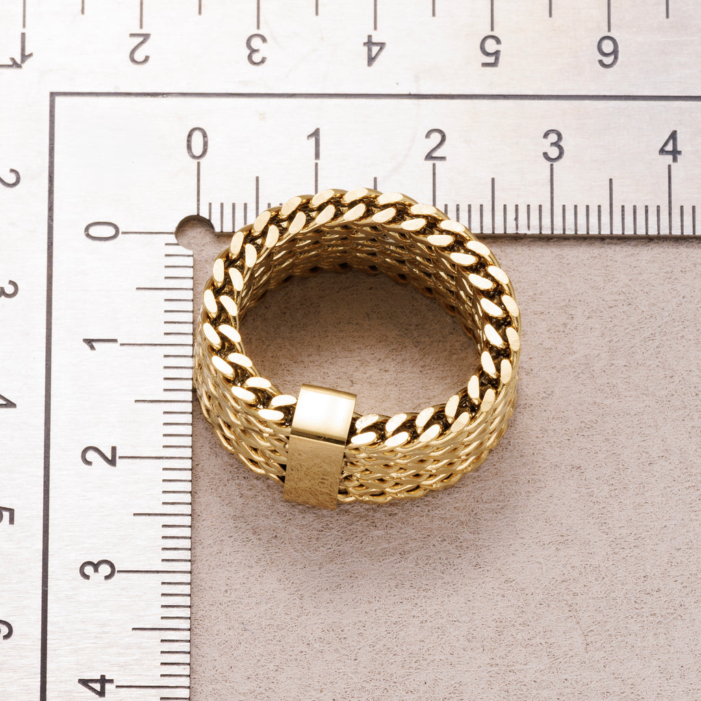 Gold PVD Stainless Steel Plain Cuban Link Ring