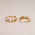 16K Gold Plated Clear CZ Interlocking Circle Adjustable Ring