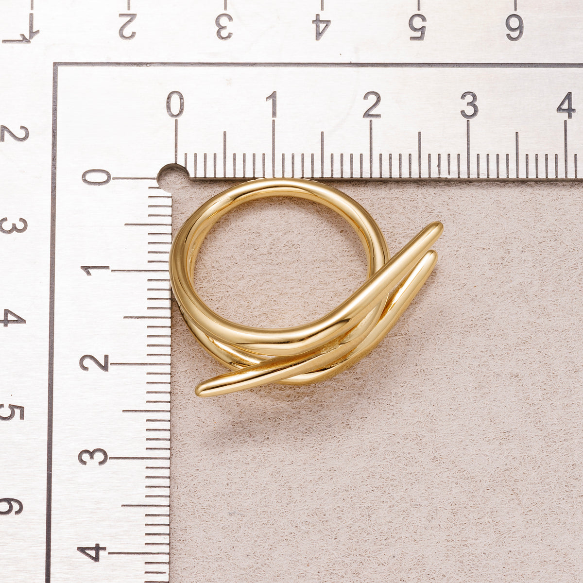 Gold PVD Stainless Steel Triple Spiral Claw Adjustable Ring
