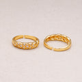 16K Gold Plated Micro Paved CZ Braided Lattice Adjustable Ring
