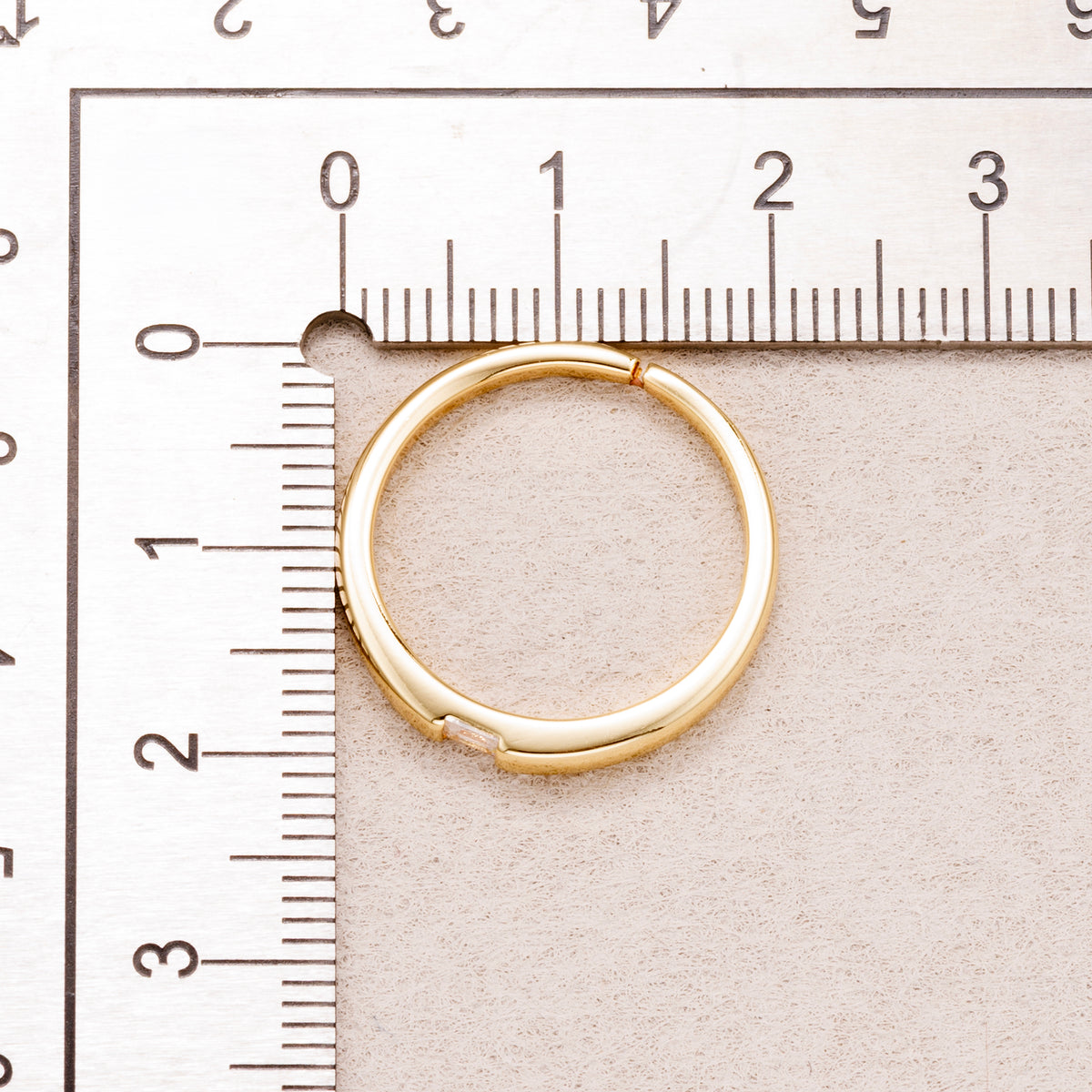 16K Gold Plated Solitaire CZ Geometric Adjustable Ring