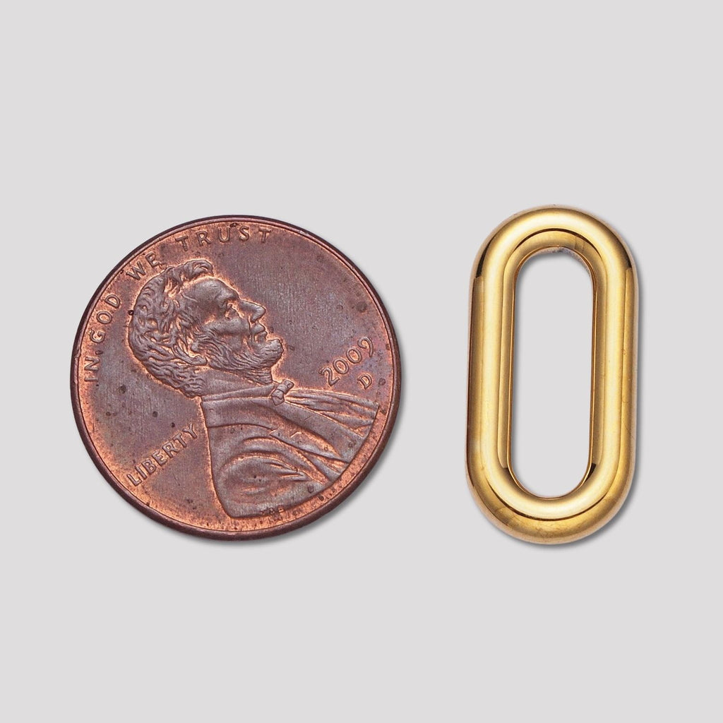 Launch Promo: 24K Gold PVD Stainless Steel Classic Oval Carabiner Pendant | Sold Each