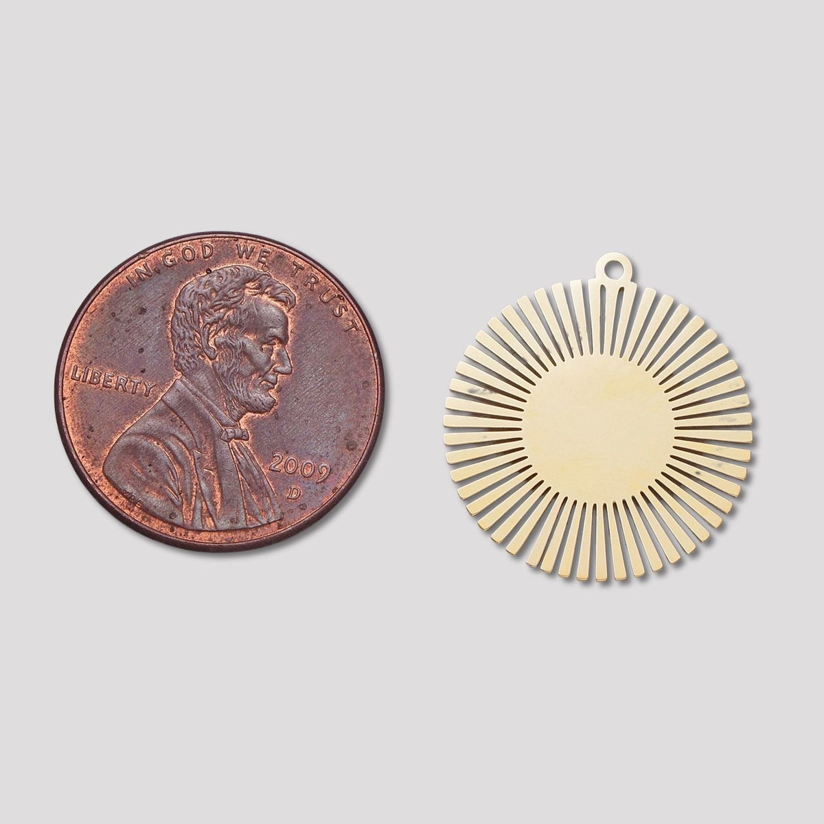 Launch Promo: 24K Gold PVD Stainless Steel Sunburst Medallion Charm | Sold Each