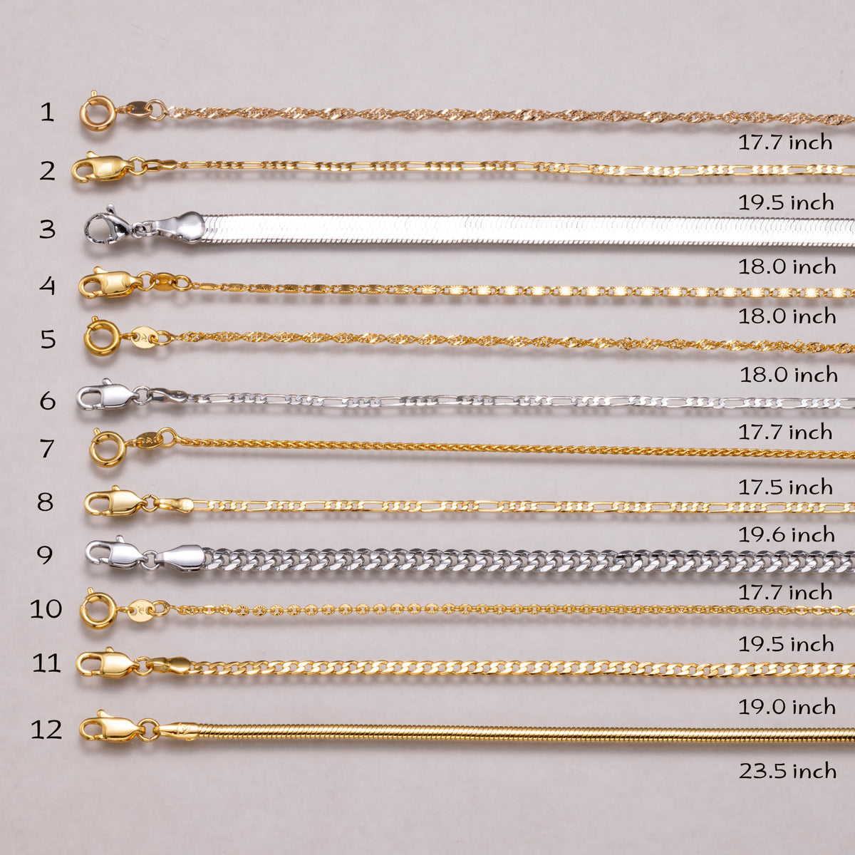 24K Gold Plated Chain Herringbone, Cocoon, Twist, Snake Necklace Ready to Wear