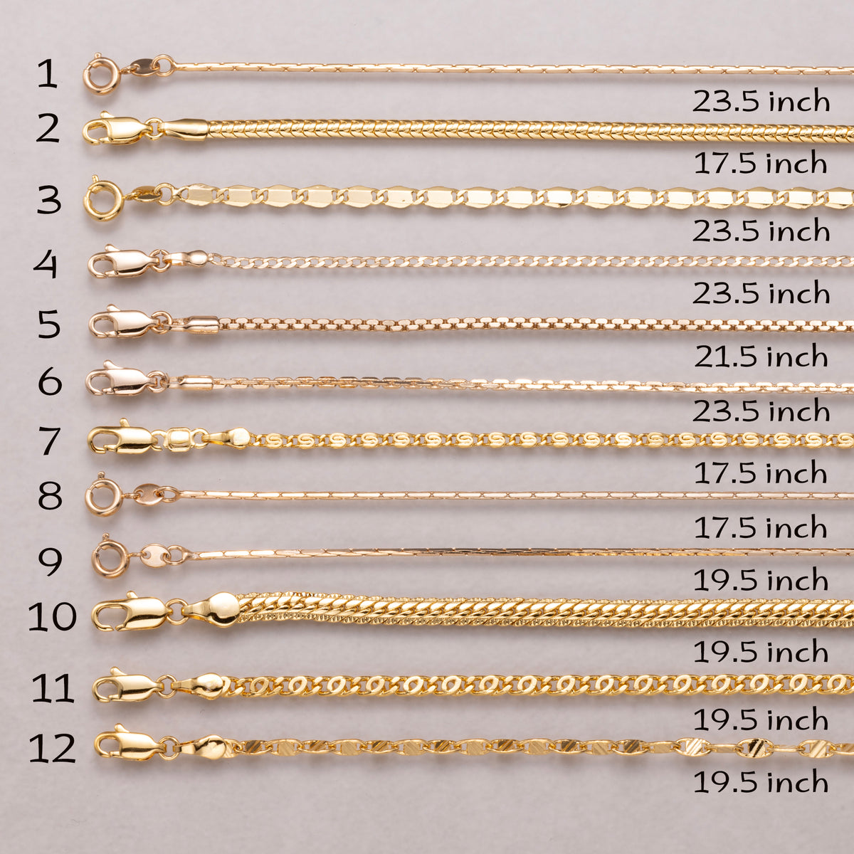 18K Gold Plated Link Chain Necklace Ready to Wear for Everyday