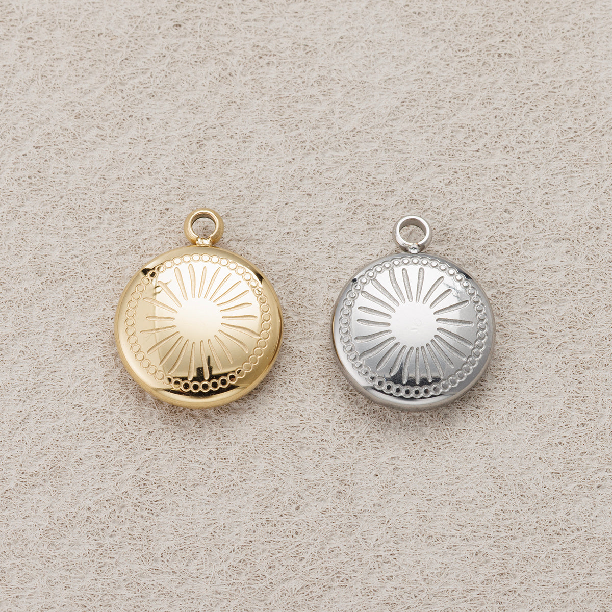 Launch Promo: 24K Gold PVD Stainless Steel Celestial Sunflower Medallion Charm | Sold Each