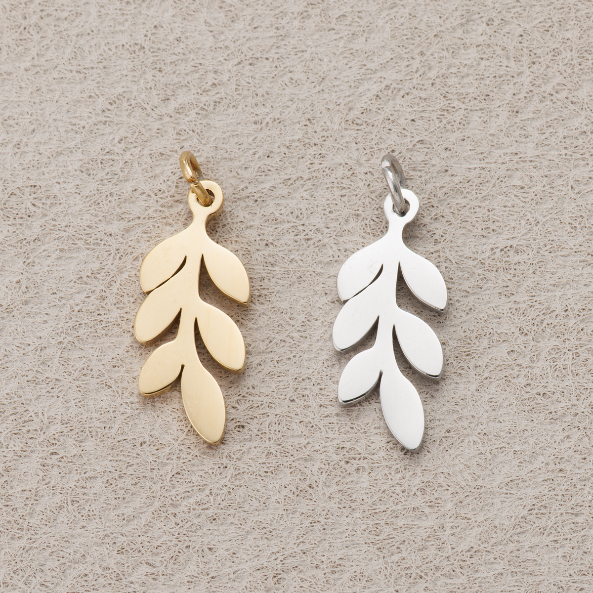 Launch Promo: 24K Gold PVD Stainless Steel Floral Leaf Drop Charm | Sold Each