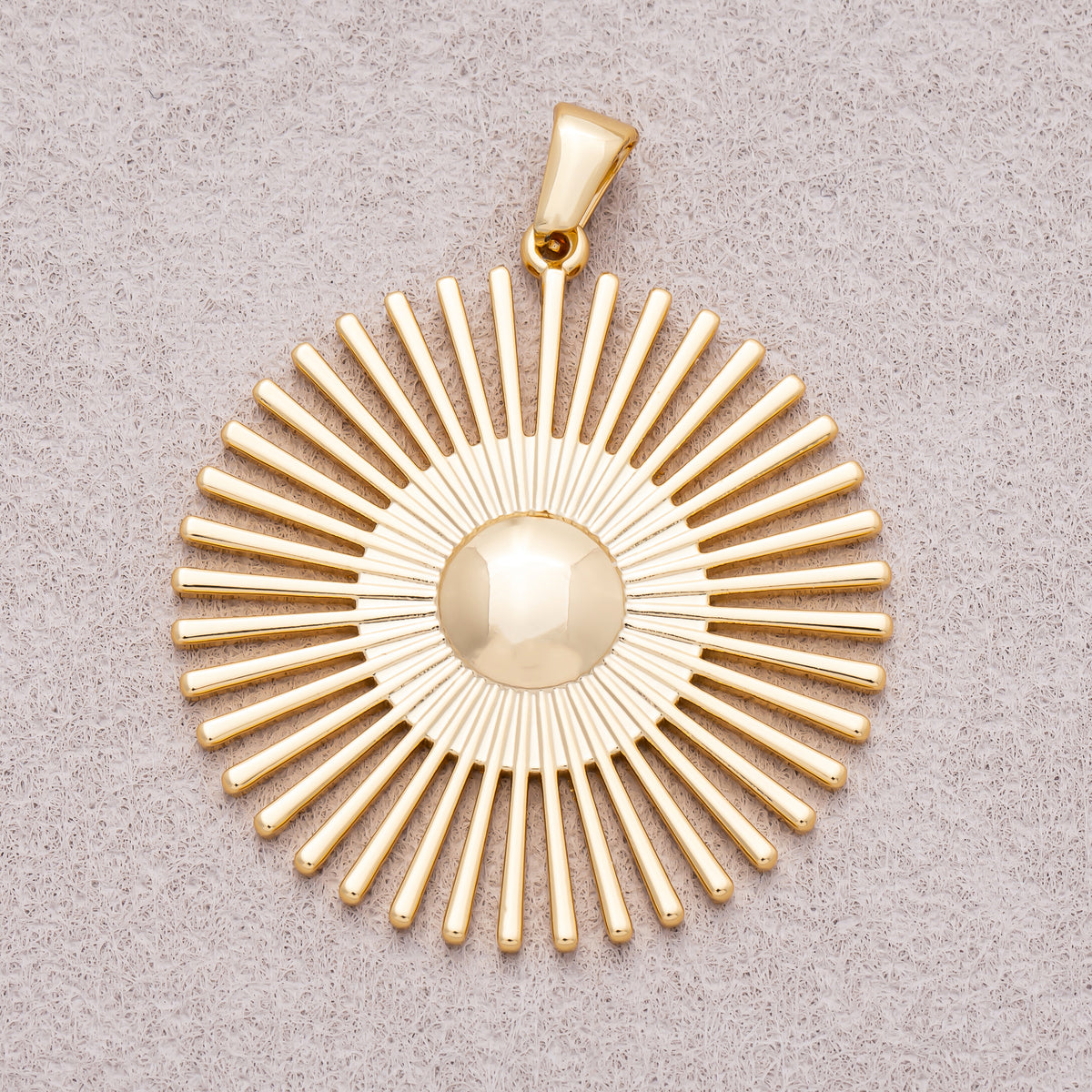 Gold PVD Stainless Steel Celestial Sunburst Pendant