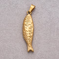 Launch Promo: 18K Gold PVD Stainless Steel Ocean Textured Fish Animal Pendant | Sold Each