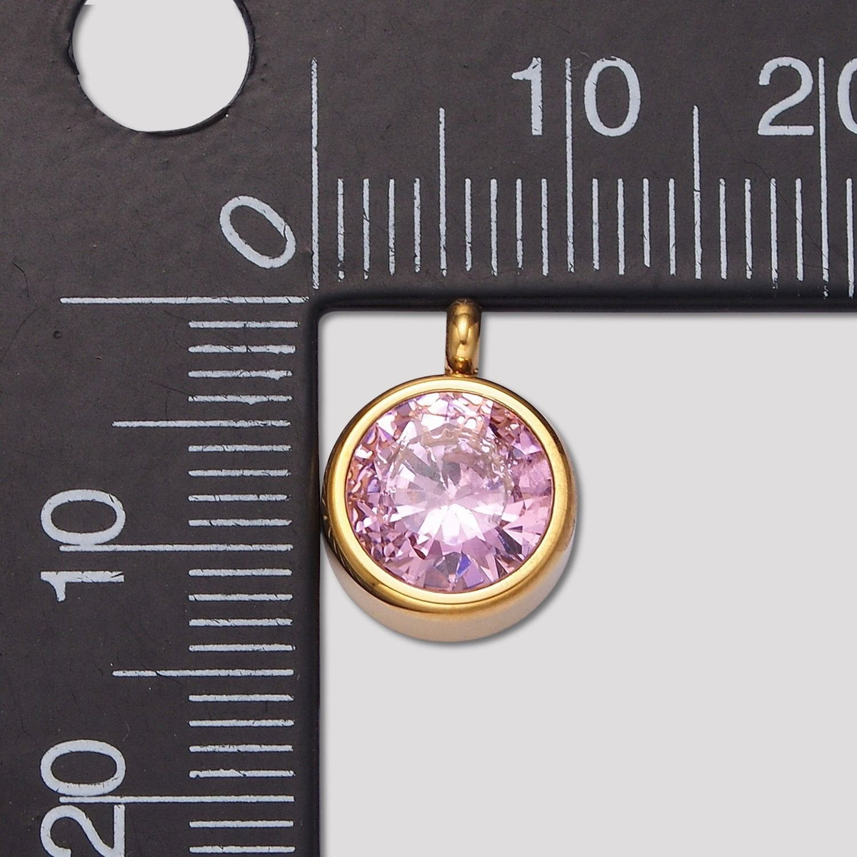 Launch Promo: 14K Gold PVD Stainless Steel Colorful CZ Mini Round Solitaire Bezel | Sold Each