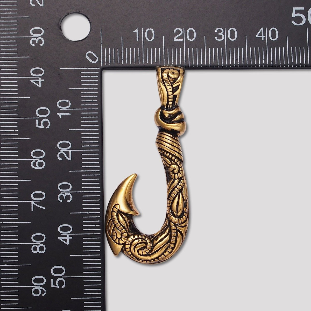 Launch Promo: 24K Gold PVD Stainless Steel Ocean Tribal Fish Hook Pendant in Gold & Silver | Sold Each