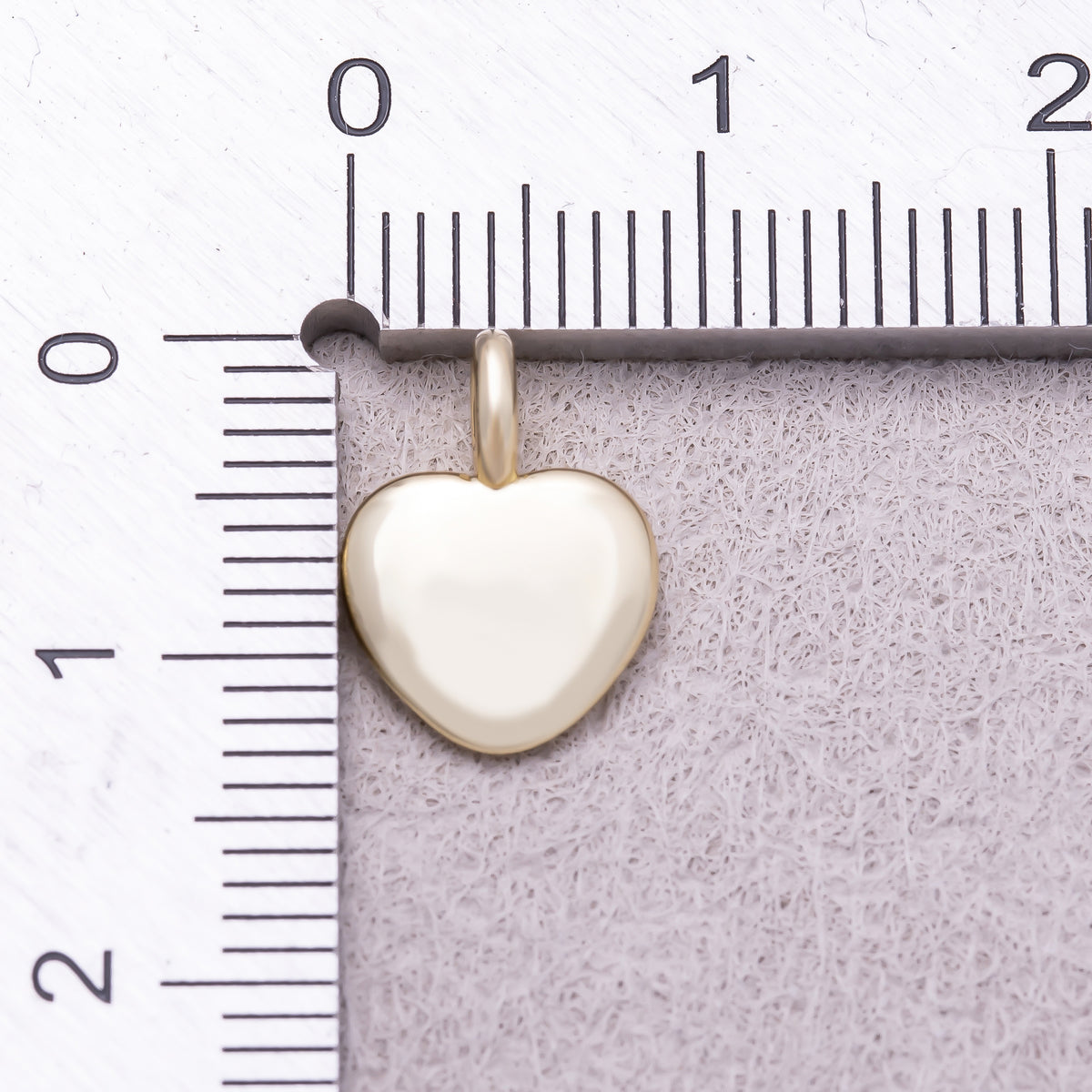 16K Gold Plated Minimalist Smooth Plain Puffy Heart Charm - Sold Each