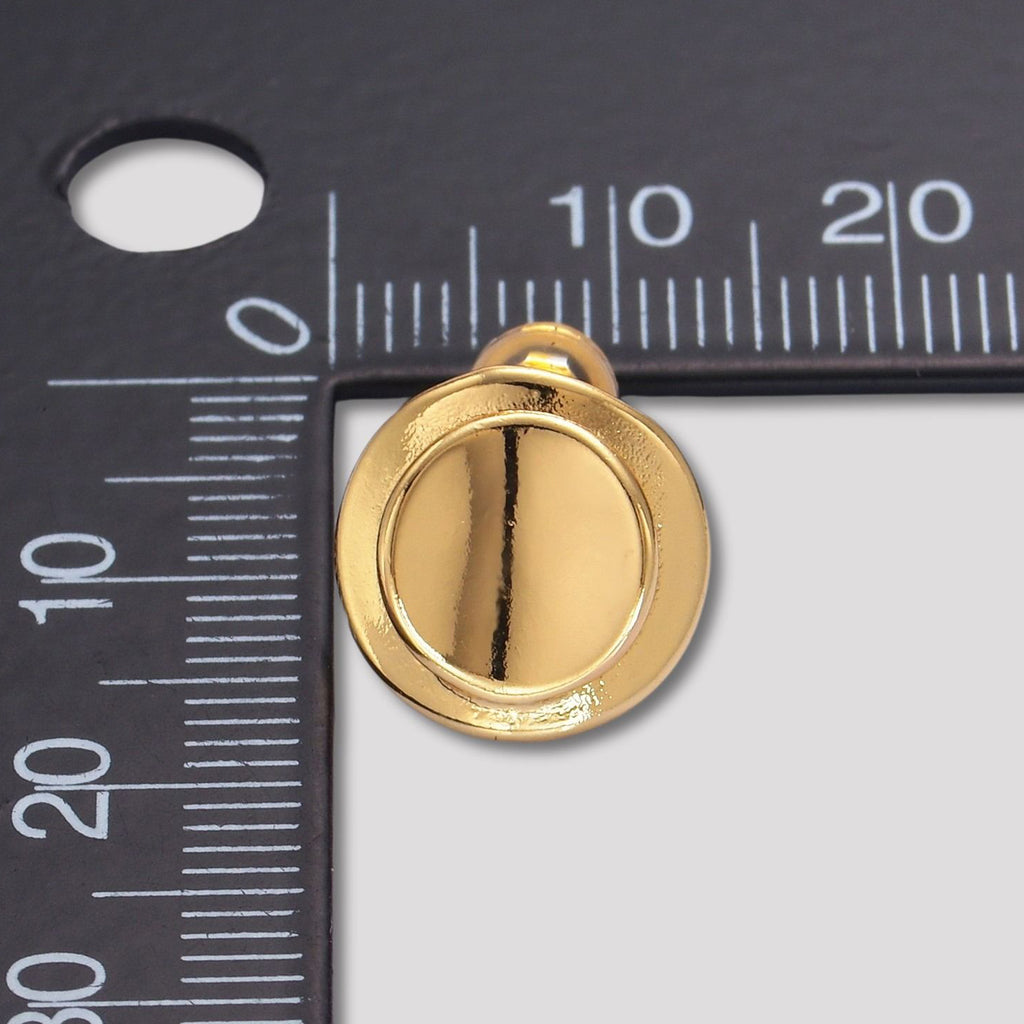 Launch Promo: 24K Gold PVD Stainless Steel Minimalist Round Disc Stud Earring | Sold Each