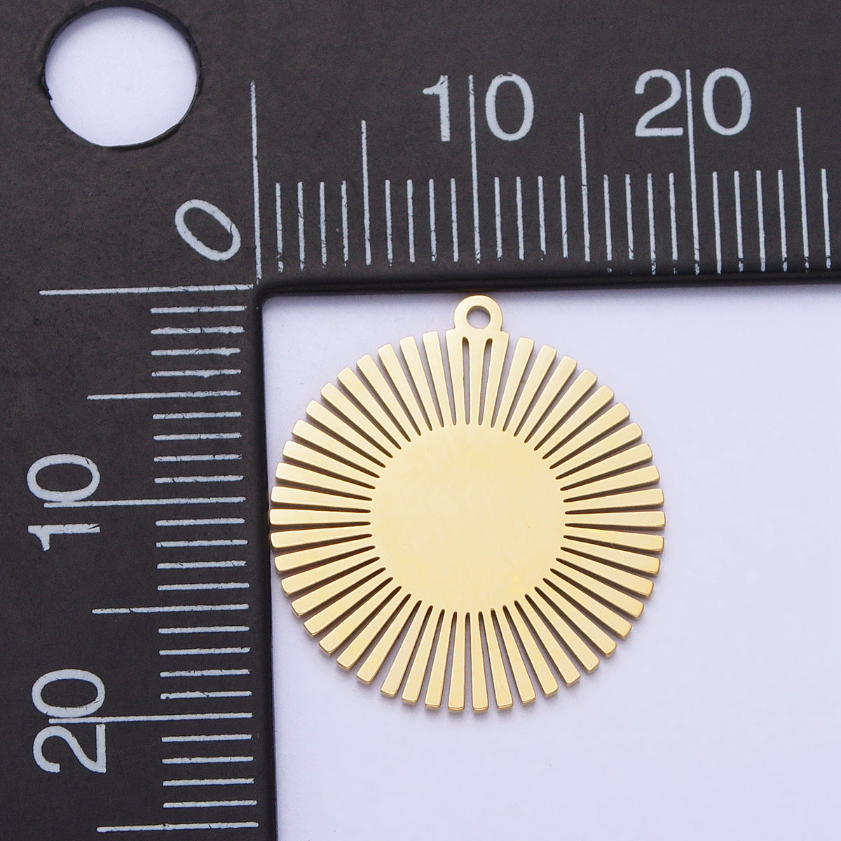 Launch Promo: 24K Gold PVD Stainless Steel Sunburst Medallion Charm | Sold Each
