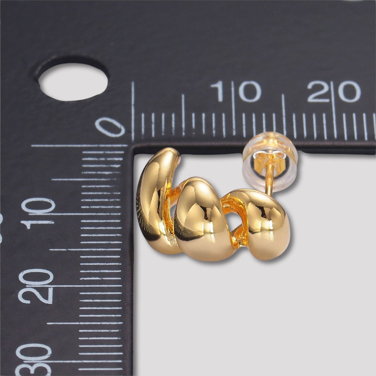 Launch Promo: 24K Gold PVD Stainless Steel Minimalist Spiral Stud Earring in Gold & Silver | Sold Each