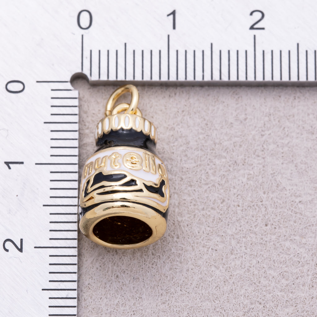 16K Gold Plated Chocolate Jam Enamel 3D Multidimensional Charm - Sold Each
