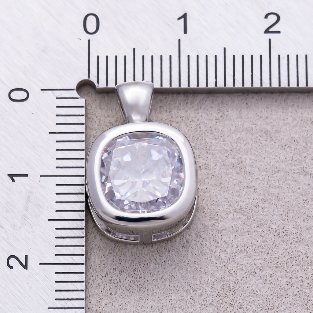 16K Gold Plated Clear CZ Mini Rounded Square Bezel Pendant - Sold Each