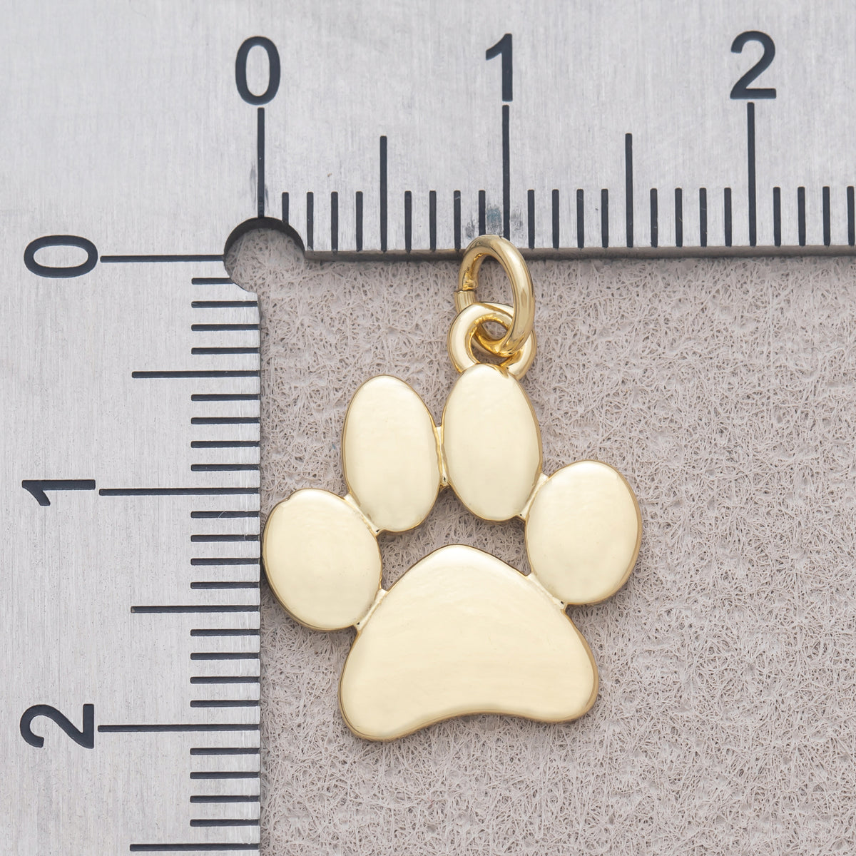 16K Gold Plated Minimalist Animal Pet Paw Charm - Sold Each