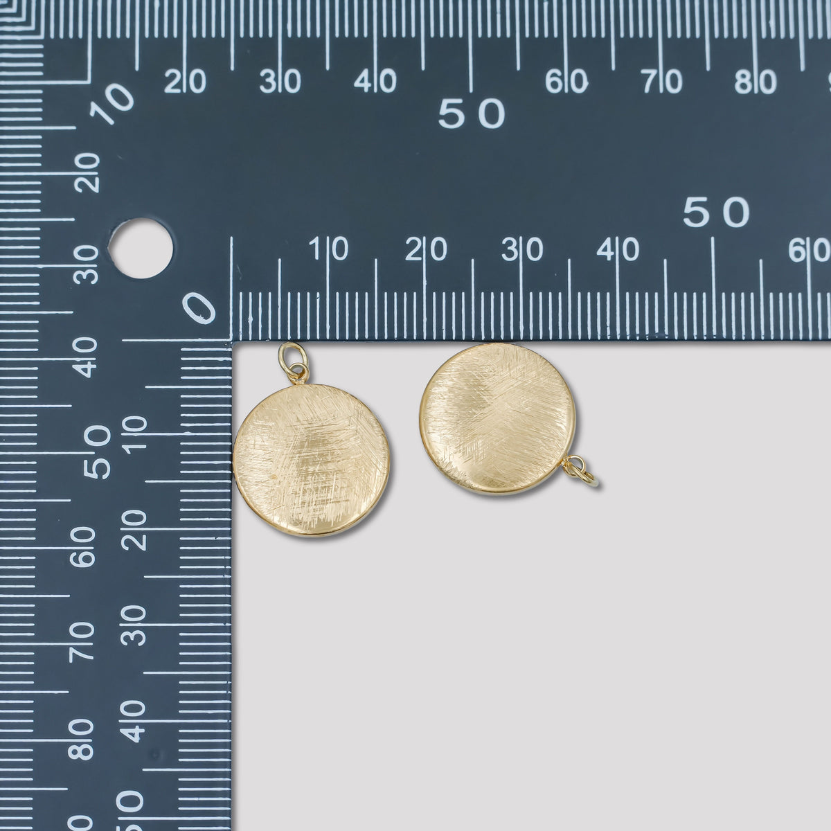 Launch Promo: 24K Gold PVD Stainless Steel Brushed Gold Circular Disk Charm | Sold Each