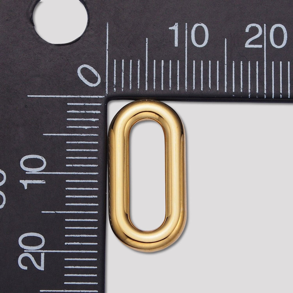 Launch Promo: 24K Gold PVD Stainless Steel Classic Oval Carabiner Pendant | Sold Each
