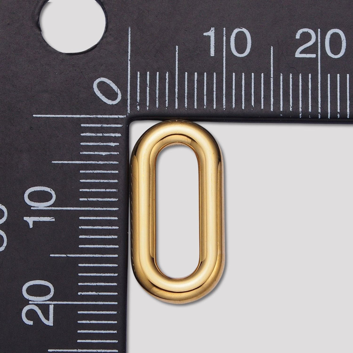 Launch Promo: 24K Gold PVD Stainless Steel Classic Oval Carabiner Pendant | Sold Each