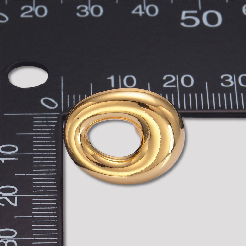 Launch Promo: 24K Gold PVD Stainless Steel Chunky Hollow Oval Stud Earring in Gold & Silver | Sold Each