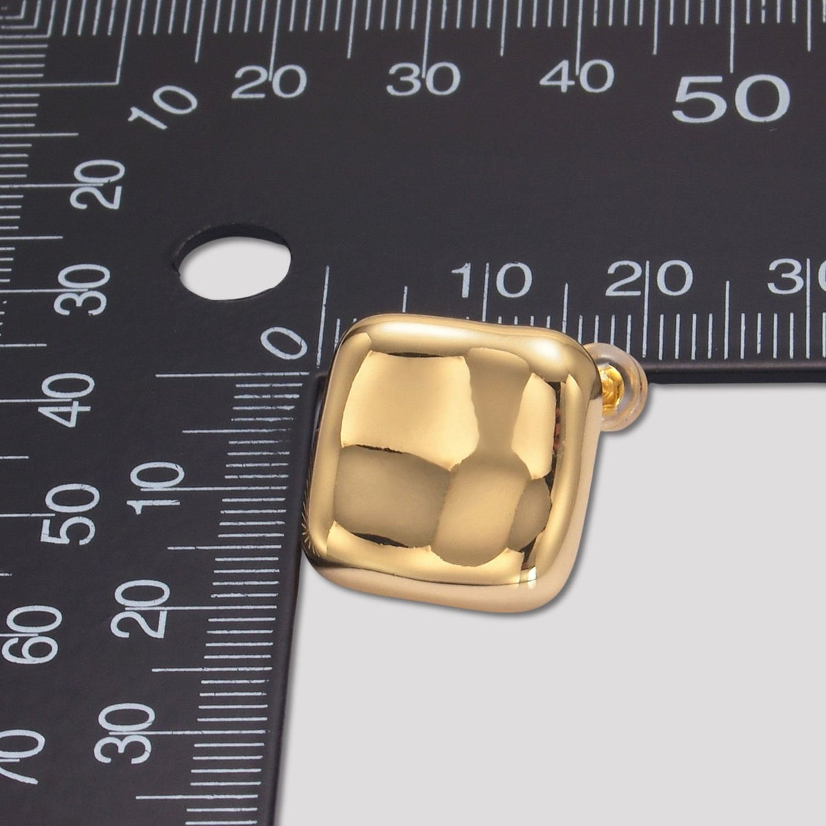 Launch Promo: 24K Gold PVD Stainless Steel Molten Geometric Square Stud Earring in Gold & Silver