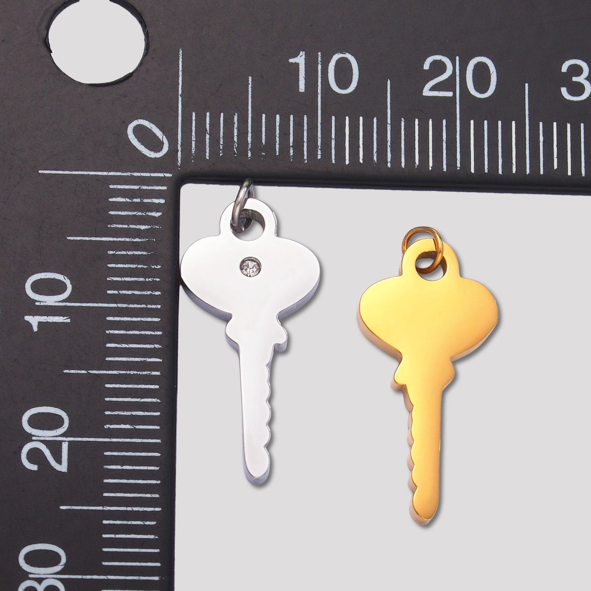 Launch Promo: 24K Gold PVD Stainless Steel Simple Classic Key Pendant in Gold & Silver | Sold Each