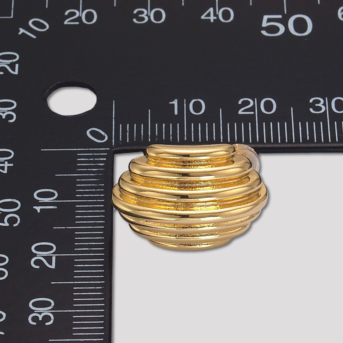Launch Promo: 24K Gold PVD Stainless Steel Chunky Ribbed Stud Earring | Sold Each