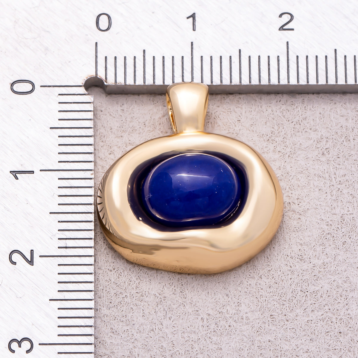 16K Gold Plated Colorful Natural Gemstone Irregular Oval Charm - Sold Each