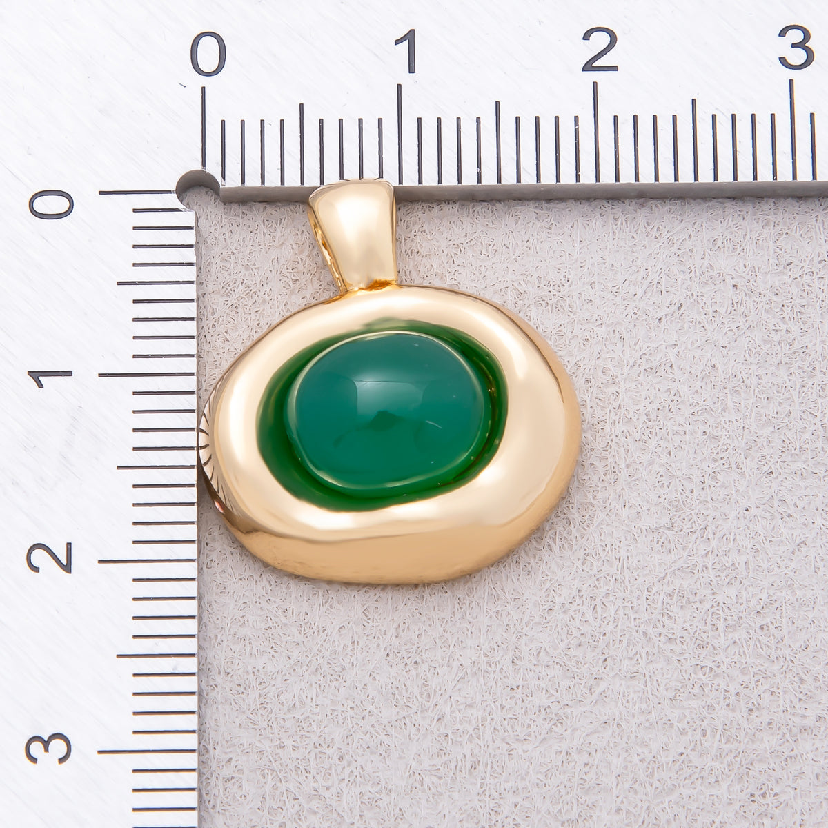 16K Gold Plated Birthstone Cabochon Gemstone Oval Molten Bezel Pendant - Sold Each