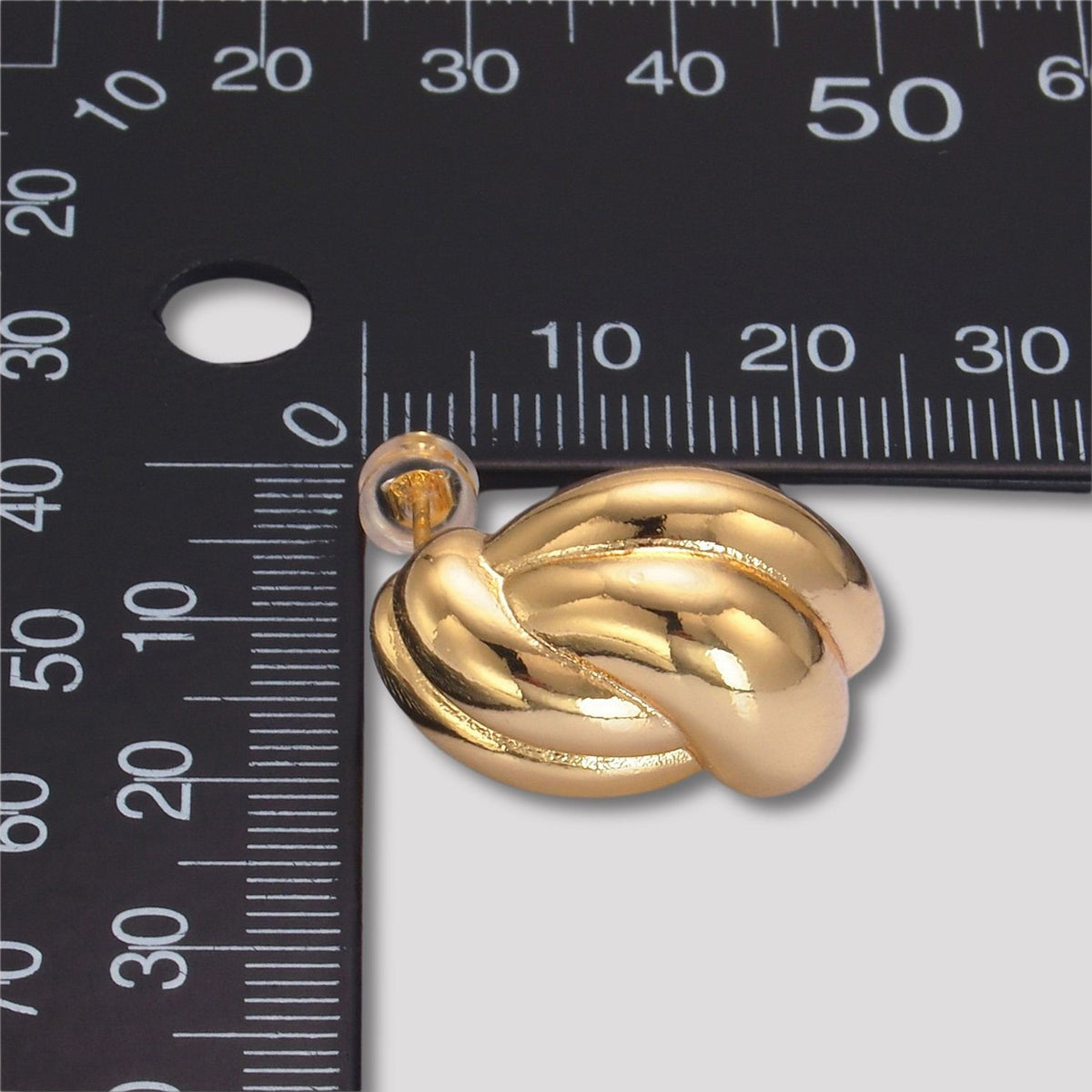 Launch Promo: 24K Gold PVD Stainless Steel Chunky Twisted Croissant Stud Earring