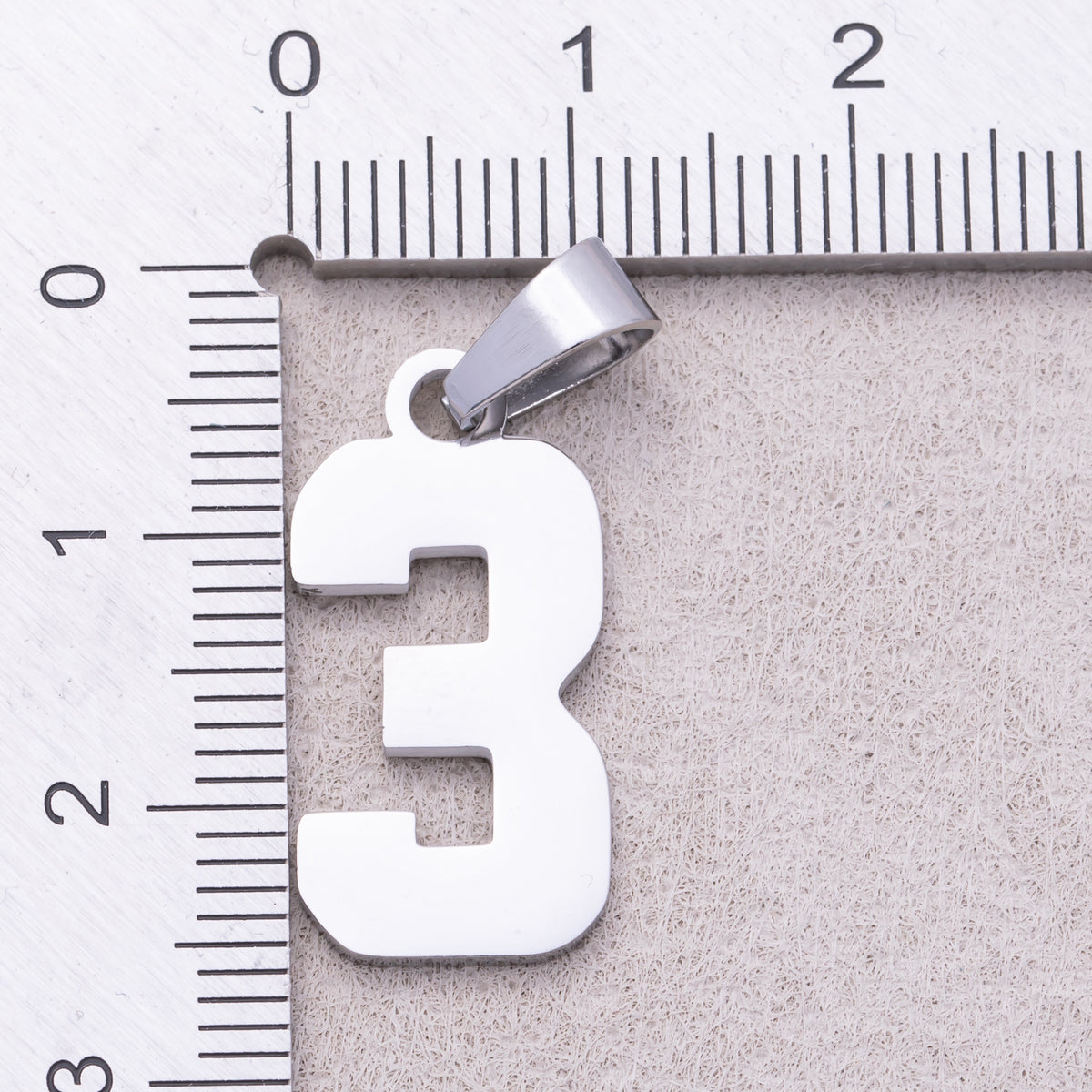 Stainless Steel Classic Varsity Block Number Pendant Set (0-9)