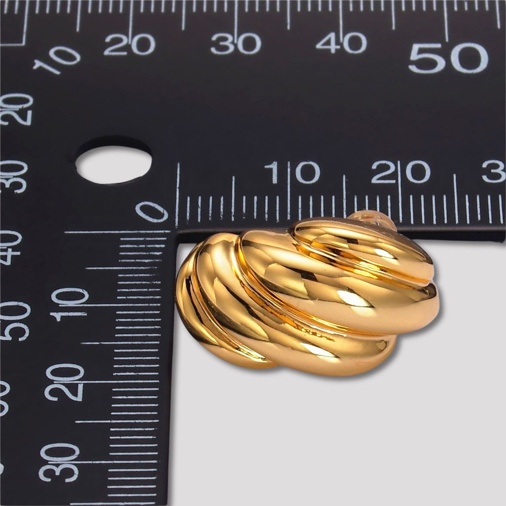 Launch Promo: 24K Gold PVD Stainless Steel Twisted Croissant Stud Earring